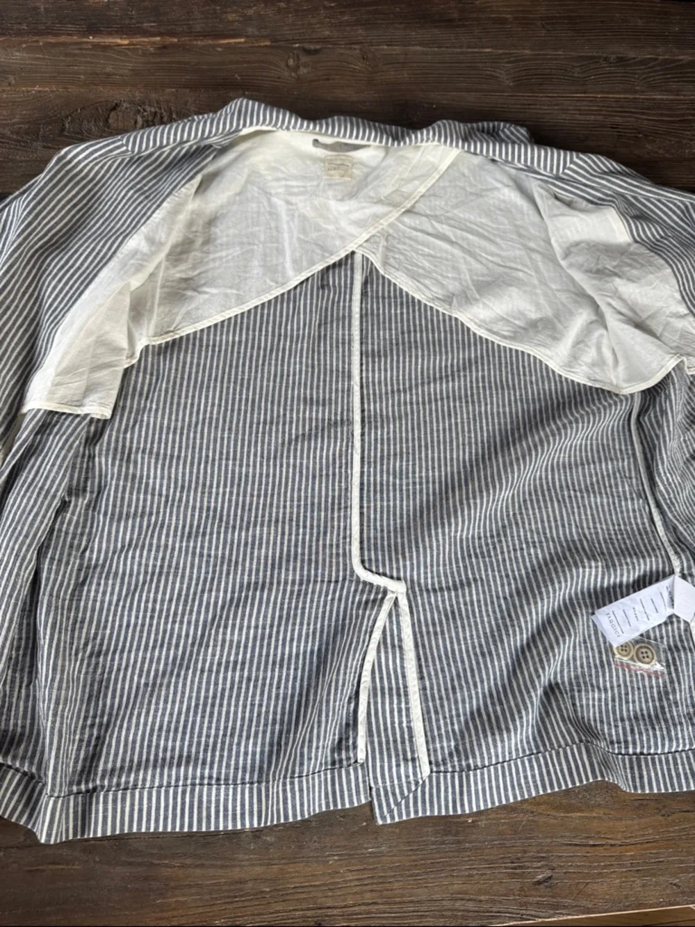 Outerwear Yargici relaxed fit blue white‎ striped double breasted summer blazer
